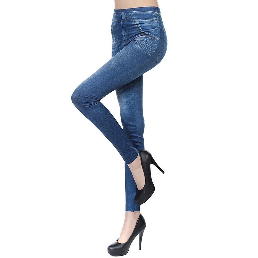 High Waisted Denim Jeggings Women