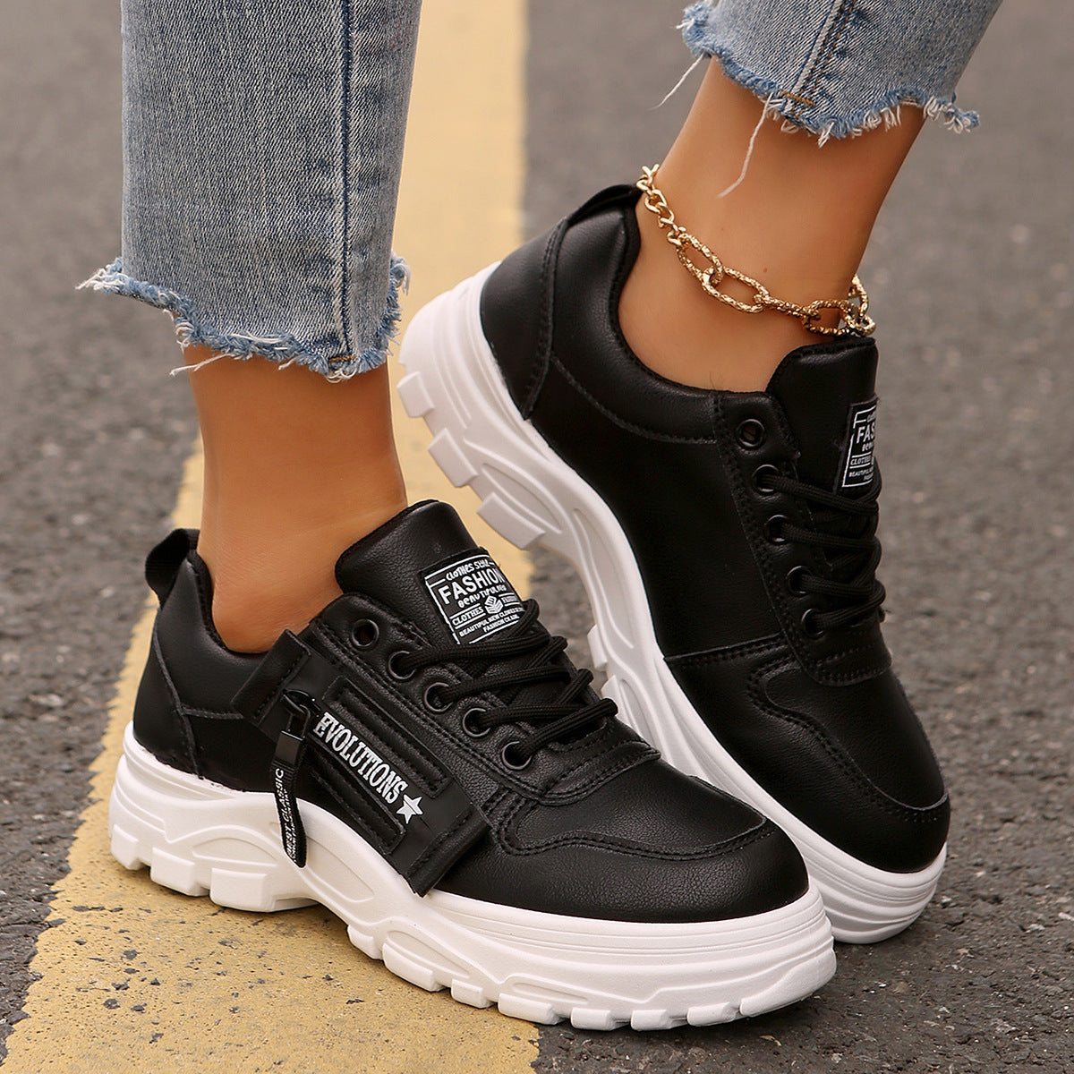 Side-Zipper Design Casual Shoes For Women