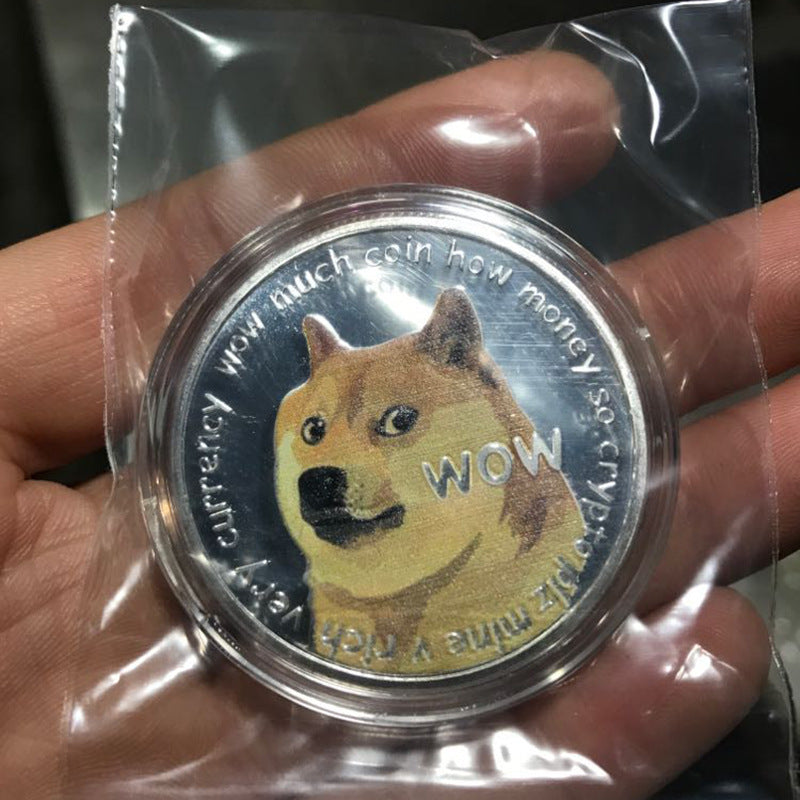 WOW Dogecoin To The Moon In Doge We Trust Gold Plated Commemorative Coins