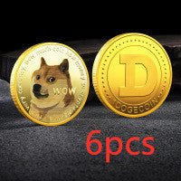 WOW Dogecoin To The Moon In Doge We Trust Gold Plated Commemorative Coins