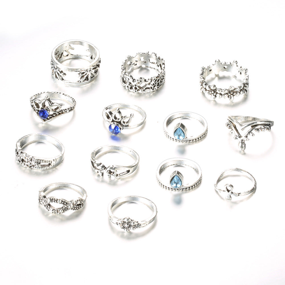 Jeweled 13-piece Set Women's Rings