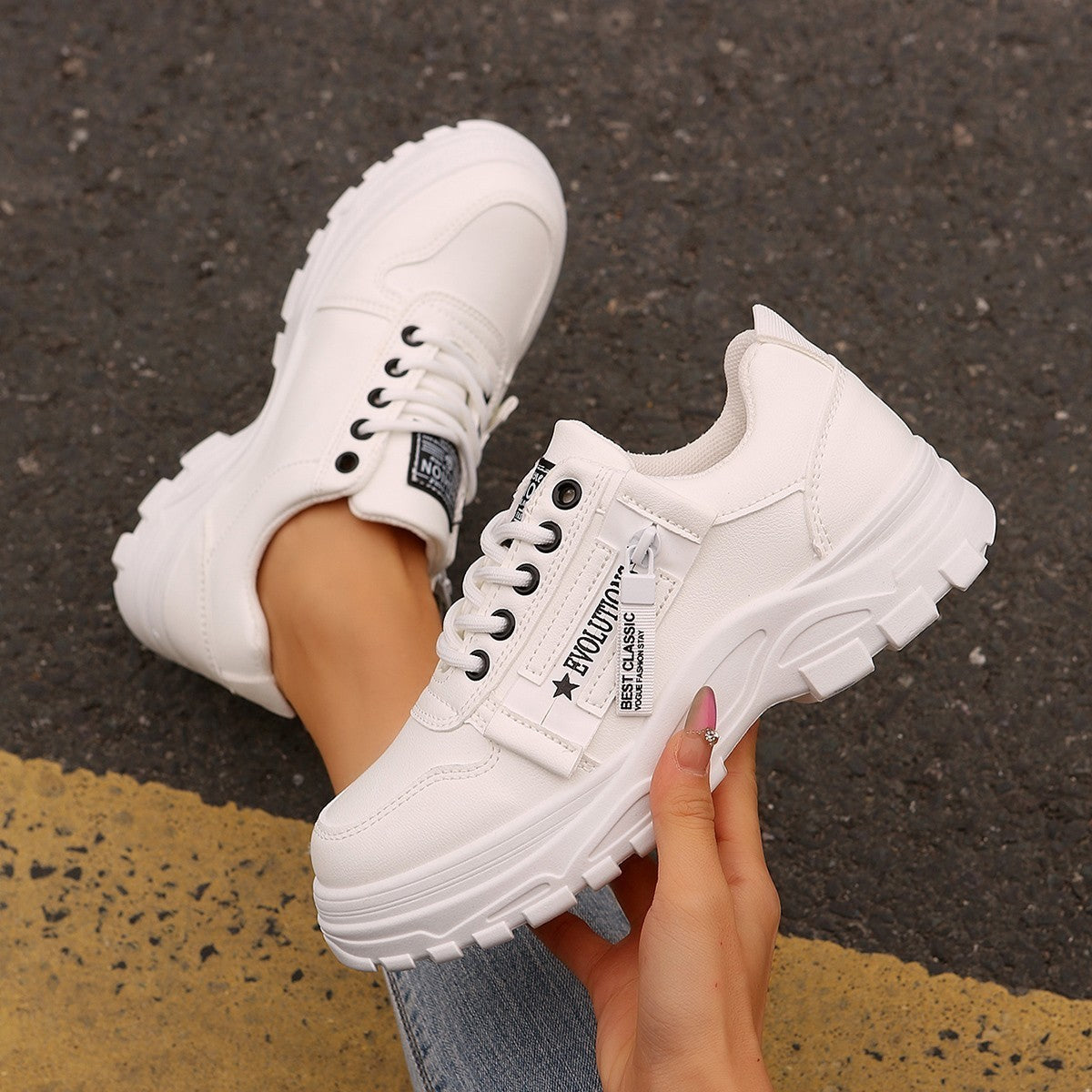 Side-Zipper Design Casual Shoes For Women