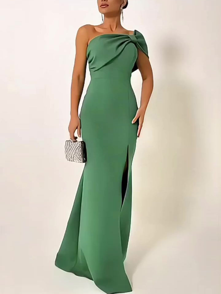 Green Bow Evening Dress