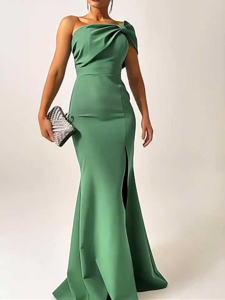 Green Bow Evening Dress