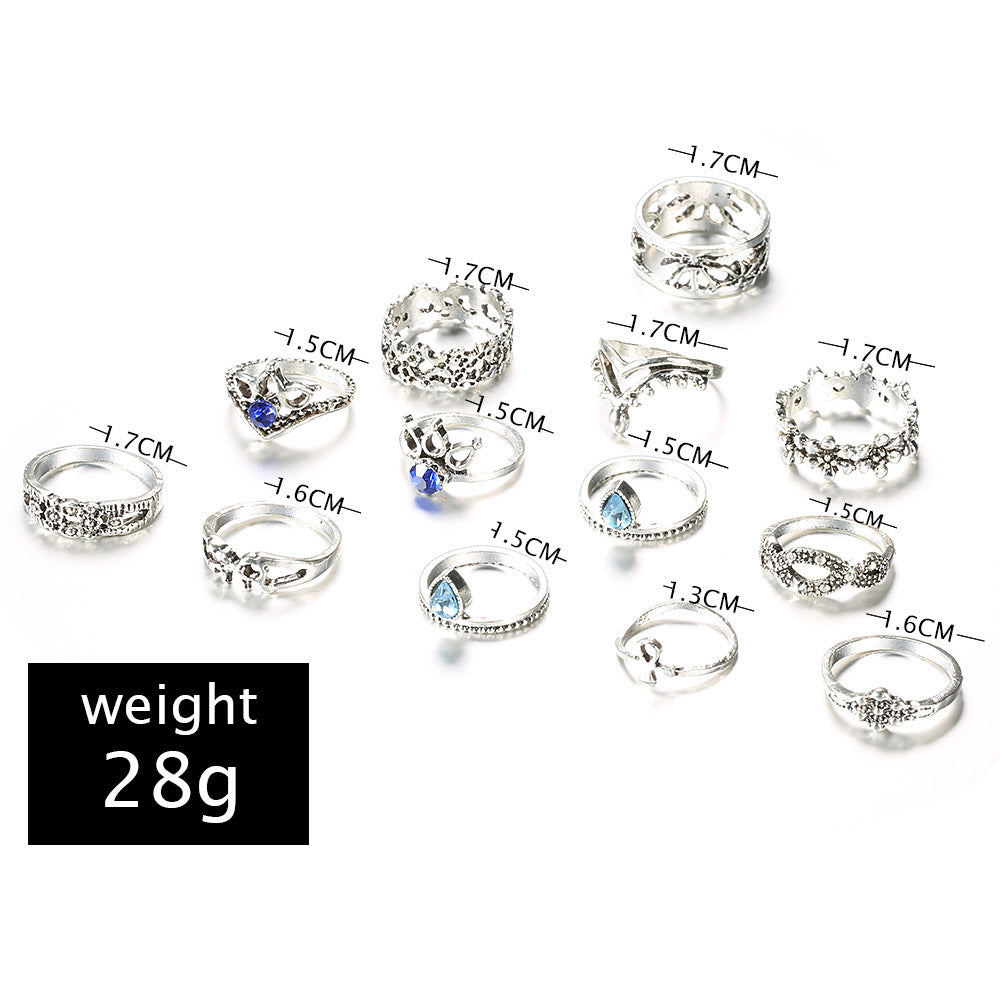 Jeweled 13-piece Set Women's Rings